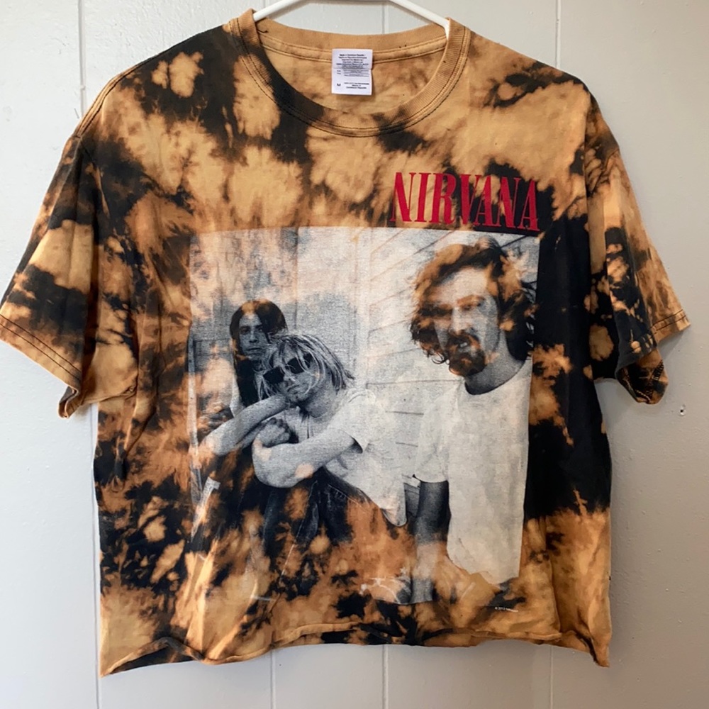Bleach-dyed Nirvana Crop Tee